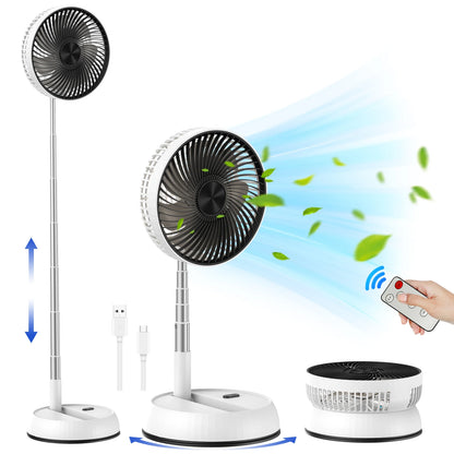 Ventilador portátil 7200mAh silencioso con mando, oscilación automática y altura ajustable