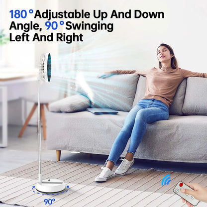 Ventilador portátil 7200mAh silencioso con mando, oscilación automática y altura ajustable