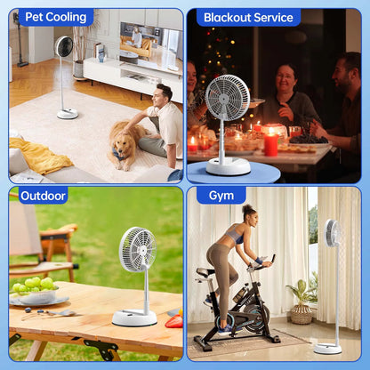 Ventilador portátil 7200mAh silencioso con mando, oscilación automática y altura ajustable
